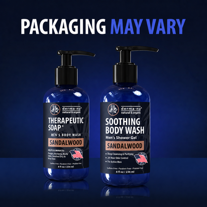 Derma-Nu Soothing Body Wash for Men — Sandalwood— 8 oz